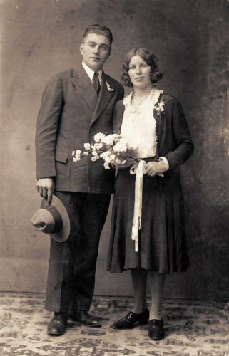 Huwelijk 1931 van Jan Faber en Martje Albertsma
