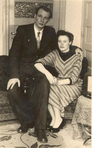 Douwe Romkes de Jong(1928-1995) en Martha Korfmaker. foto 1954
