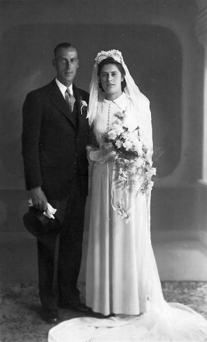 Willem Albertsma en Gerritje van Leeuwen foto 01-07-1945