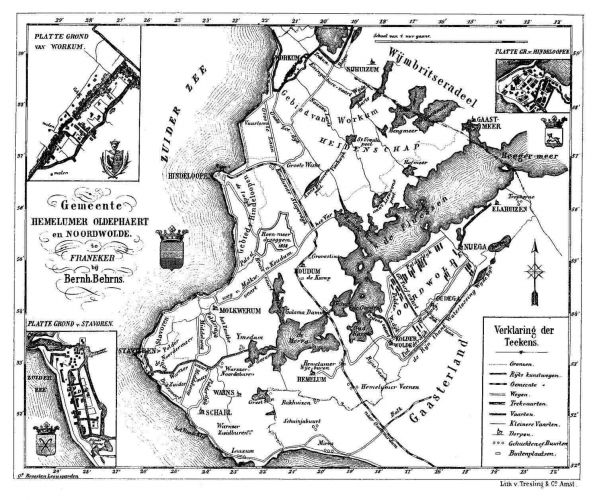 Kaart van Hemelumer Oldeferd uit 1861